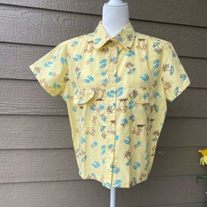 BocaBay shirt beach vacation print, Womens L.